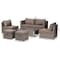 Baxton Studio Haina Modern and Contemporary Grey Fabric Upholstered and 6-Piece Patio Set with Synthetic Rattan 190-11754-ZORO - alternate 2